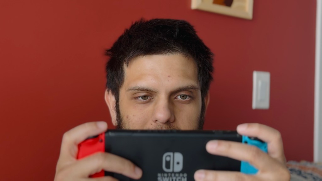 Shaz playing the Nintendo Switch